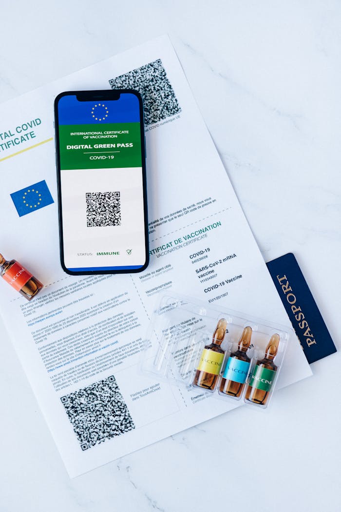 Vaccination Document and a Smartphone